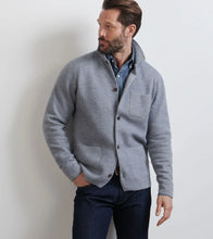 Peter Millar Carson Merino Wool Sweater Chore Jacket (Gale Grey)