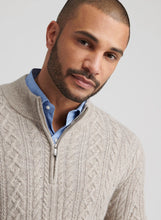 Peter Millar Crescent Ridge Cable Sweater (Light Elm)