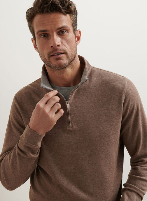 Peter Millar Crown Comfort Pullover (Poplar Brown)