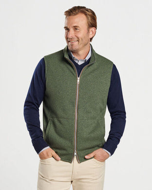 Peter Millar Crown Sweater Fleece Vest (Dark Olive)