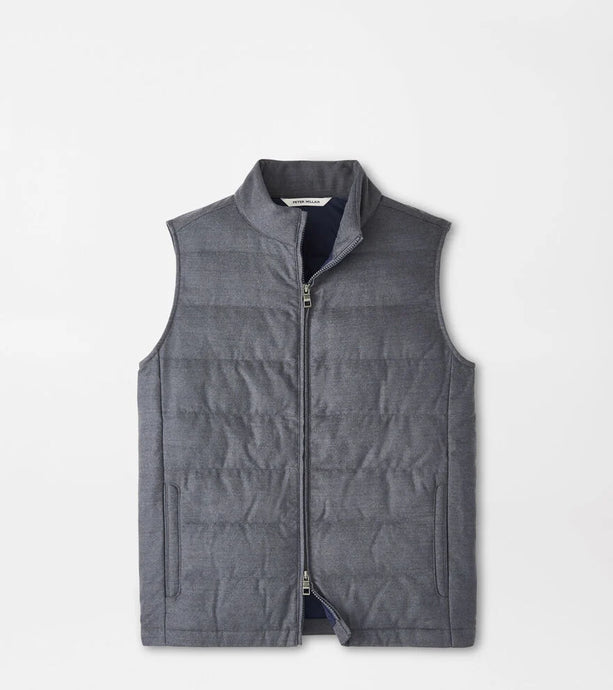 Peter Millar Davos Flannel Vest (Charcoal)
