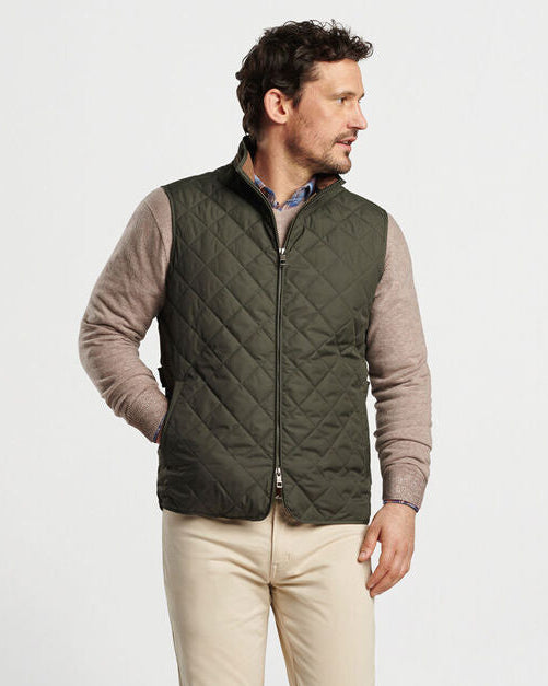 Peter Millar Essex Quilted Vest (Dark Olive)