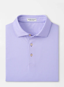 Peter Millar Gingham Performance Jersey Polo (Ultra Violet)