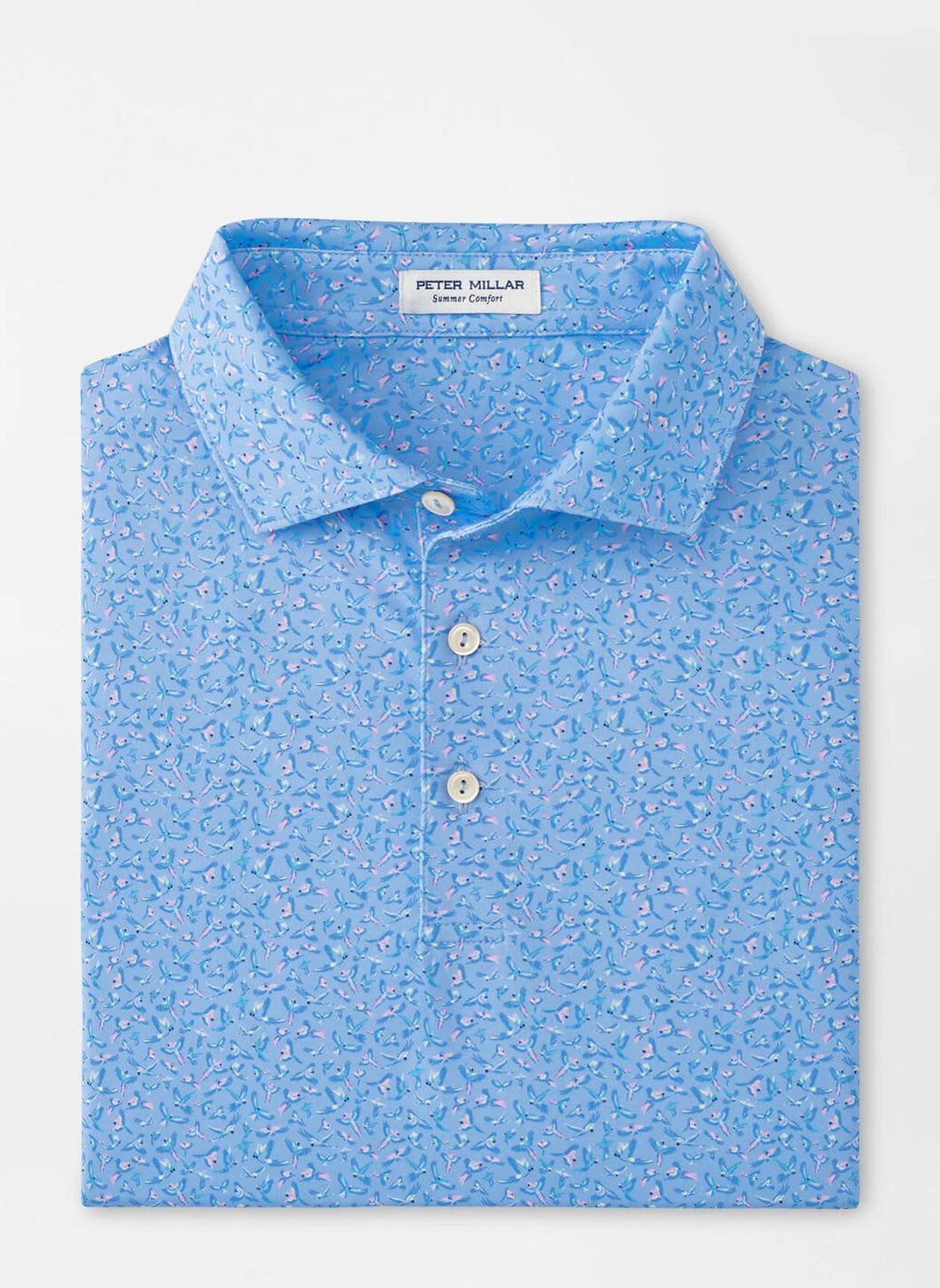 Peter Millar Macaw Performance Jersey Polo (Cottage Blue)