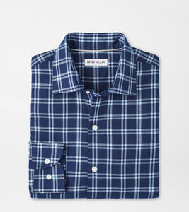 Peter Millar Mystic Performance Flannel Sport Shirt (Navy)
