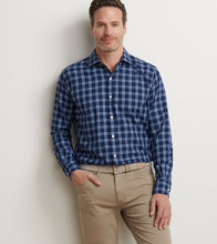 Peter Millar Mystic Performance Flannel Sport Shirt (Navy)