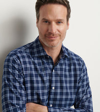 Peter Millar Mystic Performance Flannel Sport Shirt (Navy)