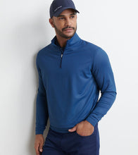 Peter Millar Perth Birdseye Performance 1/4 Zip Pullover (Blue Haze)