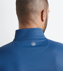 Peter Millar Perth Birdseye Performance 1/4 Zip Pullover (Blue Haze)