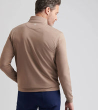 Peter Millar Perth Mélange Performance 1/4 Zip Pullover (Poplar Brown)