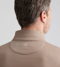 Peter Millar Perth Mélange Performance 1/4 Zip Pullover (Poplar Brown)