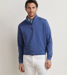 Peter Millar Perth Sugar Stripe Performance 1/4 Zip (Sport Navy)