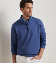 Peter Millar Perth Sugar Stripe Performance 1/4 Zip (Sport Navy)