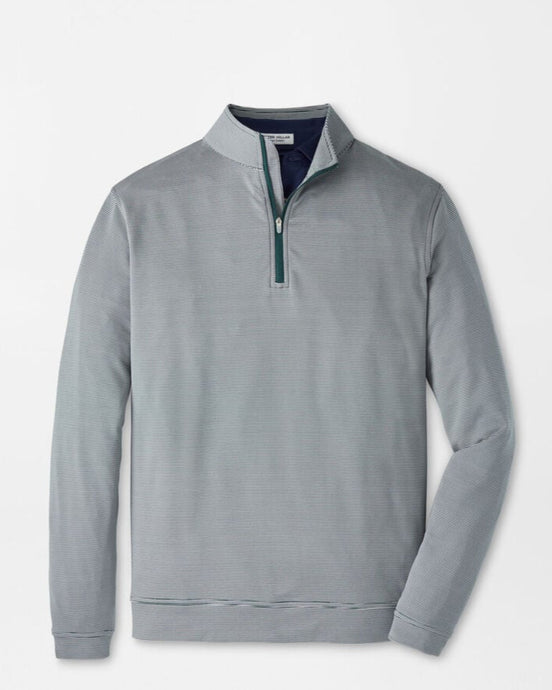 Gray long-sleeve shirt with a quarter-zip on a light gray background