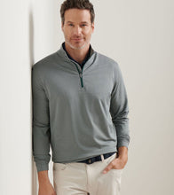 Peter Millar Perth Sugar Stripe Performance 1/4 Zip (Pine)