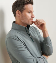 Peter Millar Perth Sugar Stripe Performance 1/4 Zip (Pine)