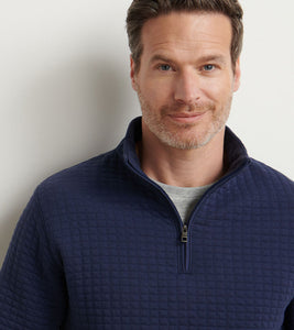 Peter Millar Quad Quilted Quarter Zip (Navy)