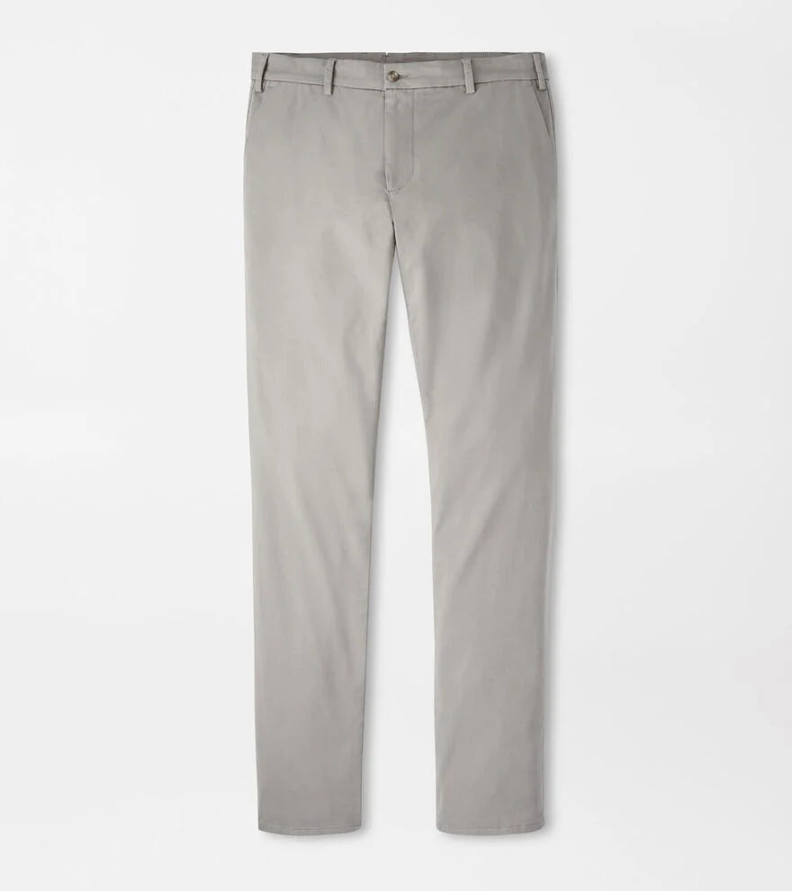Peter Millar Signature Sateen Flat Front Trouser (Gale Grey)