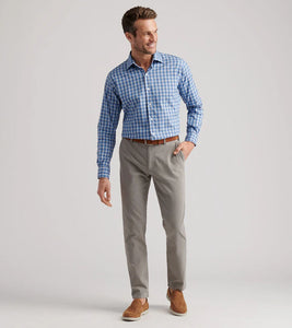 Peter Millar Signature Sateen Flat Front Trouser (Gale Grey)