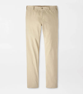 Peter Millar Signature Sateen Flat Front Trouser (Khaki)