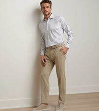 Peter Millar Signature Sateen Flat Front Trouser (Khaki)