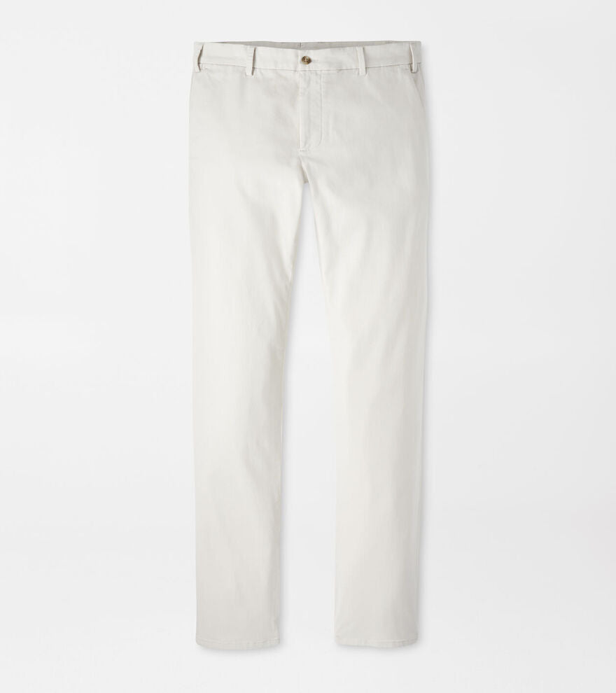 Peter Millar Signature Sateen Flat Front Trouser (Stone)