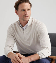 Peter Millar Stealth Performance Quarter Zip Pullover (Oatmeal)
