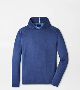 Blue hoodie on a light gray background