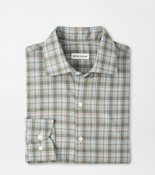 Peter Millar Whitecap Performance Flannel Shirt (Basil)