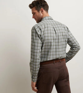 Peter Millar Whitecap Performance Flannel Shirt (Basil)