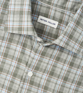Peter Millar Whitecap Performance Flannel Shirt (Basil)