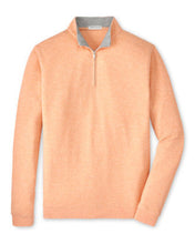 Orange long-sleeve shirt with a gray collar on a white background