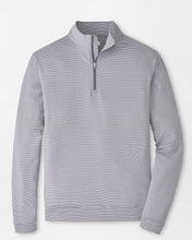 light grey striped quarter-zip