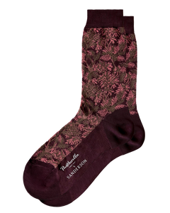 Pantherella Purple Tapestry Trees Cotton Fil D'Ecosse Socks