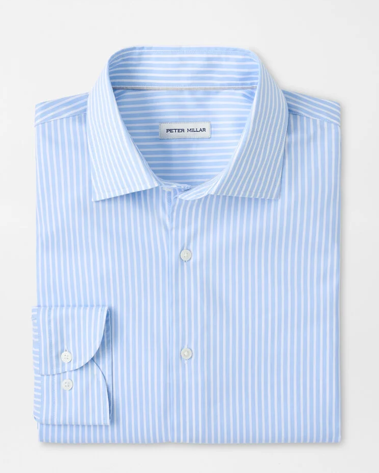 peter millar dress shirts Langley Crown Lite Cotton-Stretch Sport Shirt: Cottage Blue M little mermaid dress Stock:In-stock Black Button Detail Belted Super soft with comfortable