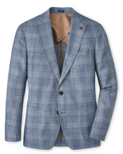 Blue plaid blazer on a white background