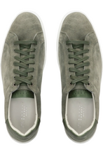 Light green suede lace-up sneakers