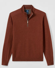 quarter zip sweater in creole rust color