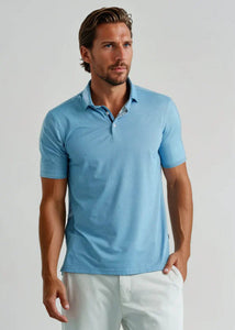 Stone Rose Apex Birdseye Polo (Aqua)