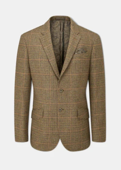 Camel and brown tweed 2-button sportcoat