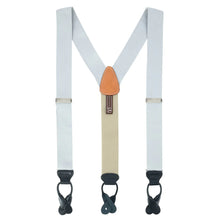 Trafalgar Hudson Nylon Button End Braces | Silver