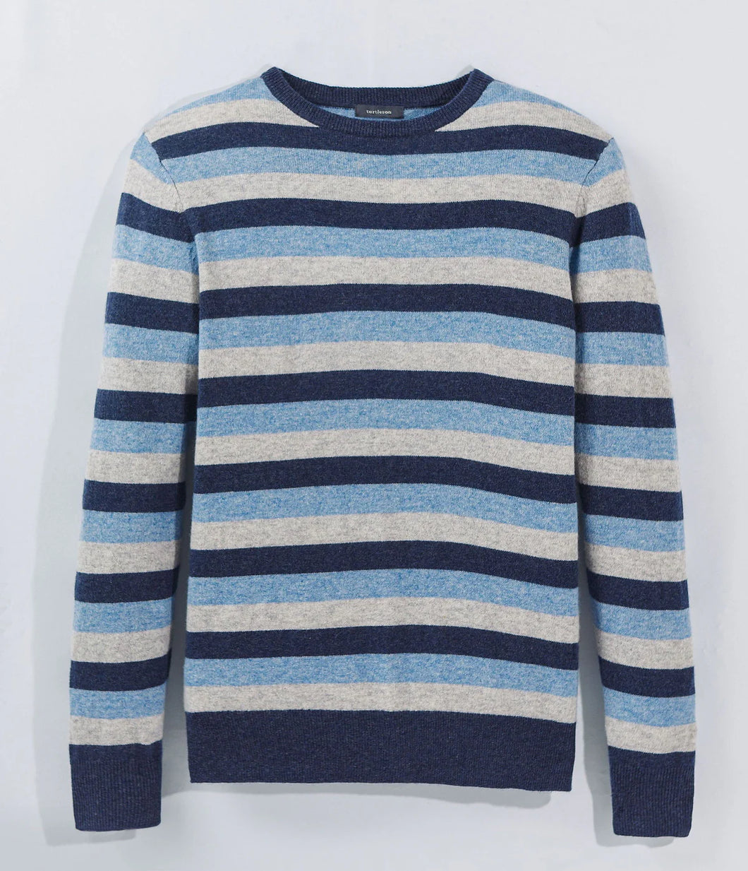 Turtleson Bishop Stripe Cashmere Crewneck Sweater