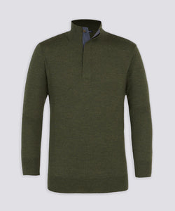Turtleson Desmond Quarter Button Sweater (Glen Green)