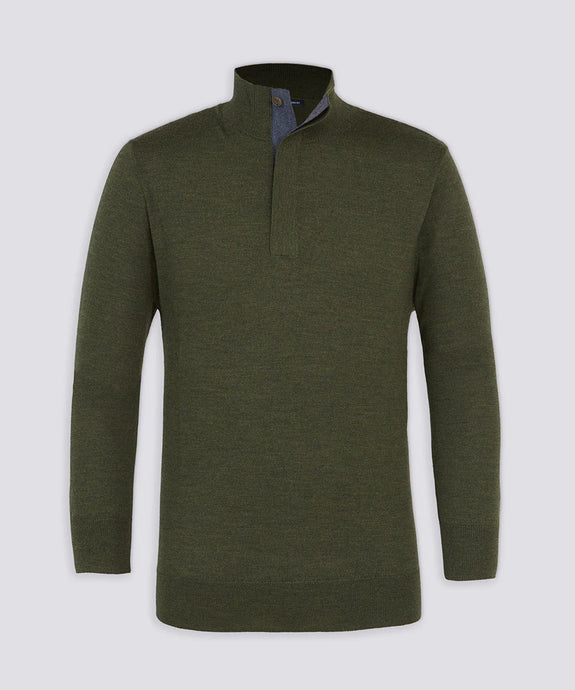 Turtleson Desmond Quarter Button Sweater (Glen Green)