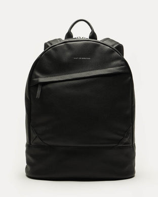 Black backpack on a white background