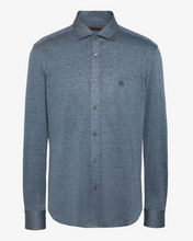 blue soft jersey long sleeve shirt in light navy