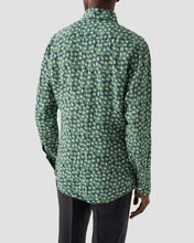 Eton Green Kiwi Print Linen Shirt