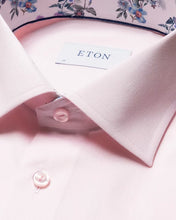 Eton Pink Signature Twill Shirt - Floral Contrast Detai