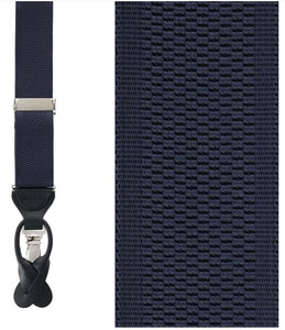 Trafalgar Classic Solid Color 38mm Convertible Braces | Navy