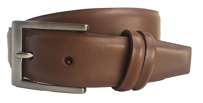 W. Kleinberg Semi-Matte Finish Calfskin Belt | Cognac